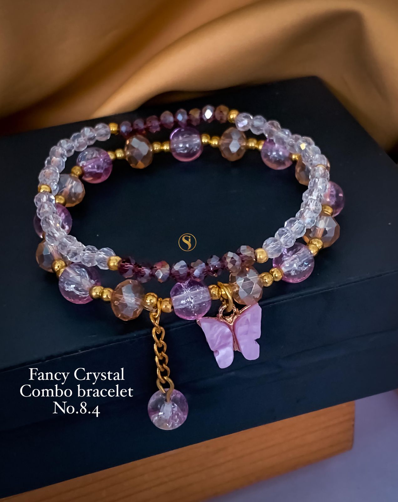 2 Fancy Designer Crystal Combo Bracelets Wholesale Price In Surat
